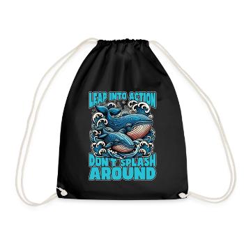 Whale Watching Leap Into Action Marine Biologist - Turnbeutel - Schwarz - Vorne