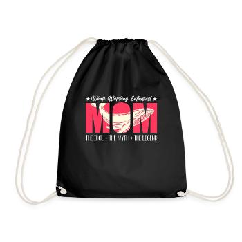 Whale Watching Enthusiast Mom The Idol Sea Lover - Drawstring Bag - black - Front