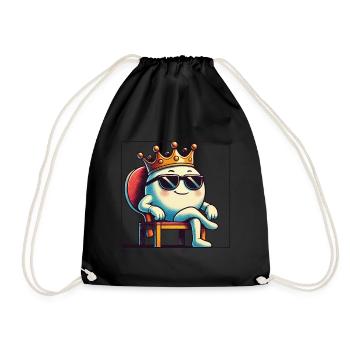 Funny Cartoon Table Tennis Ball King - Drawstring Bag - black - Front