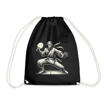 Ninja Table Tennis Fighter Ping Pong Master - Drawstring Bag - black - Front