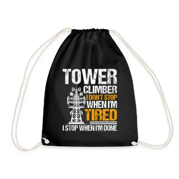 Industrial Climbers Tower Climbers Industrial Climbing - Drawstring Bag - black - Front
