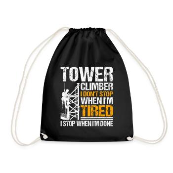 Industriekletterer Tower Climber Industrieklettern - Turnbeutel - Schwarz - Vorne