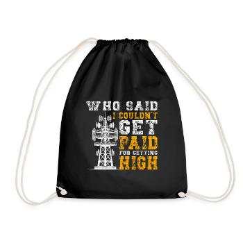 Industrial Climbers Tower Climbers Industrial Climbing - Drawstring Bag - black - Front