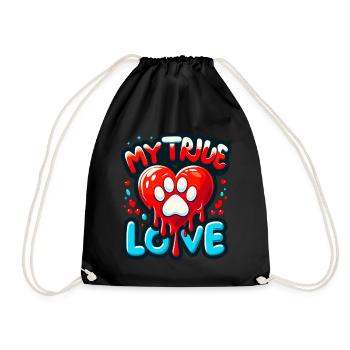 Saint Valentin Coeur Patte Chien Chien À Quatre Pattes Chien Fan - Sac de sport léger - noir - Devant