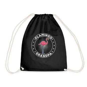 Pink Flamingo Grandpa Flamingo Grandpa - Turnbeutel - Schwarz - Vorne