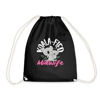 Sage-femme Koala-fié Design mignon - Sac de sport léger - noir - Devant