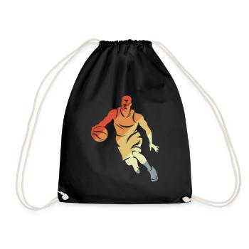 Basketball Player Vintage - Drawstring Bag - black - Front
