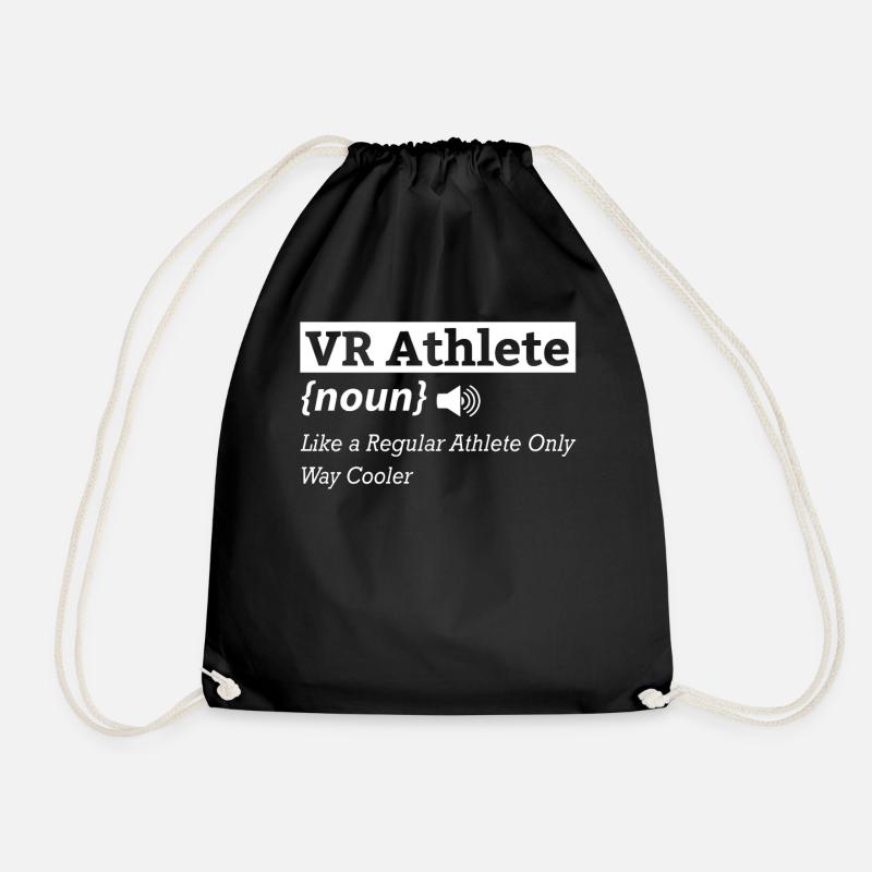 VR Athlete Funny Virtual Reality Online Gaming - Drawstring Bag - black