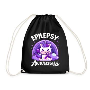 Epilepsie-Bewusstsein Lila Nervensystem - Turnbeutel - Schwarz - Vorne