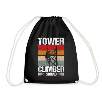 Industrial Climbers Tower Climbers Industrial Climbing - Drawstring Bag - black - Front