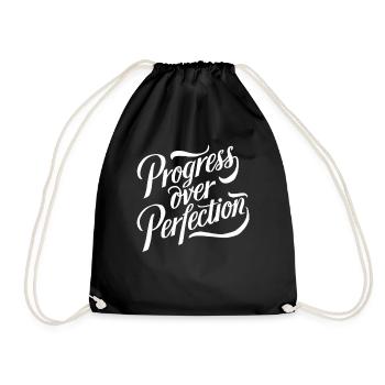 Le progrès au lieu de la perfection, la motivation dans la vie de tous les jours - Sac de sport léger - noir - Devant