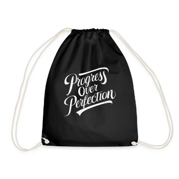 Le progrès plutôt que la perfection Motivation - Sac de sport léger - noir - Devant