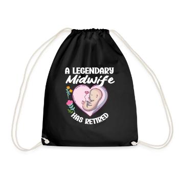 A legendary midwife has retired - Drawstring Bag - black - Front