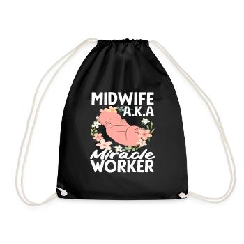 Midwife aka Miracle Worker - Drawstring Bag - black - Front