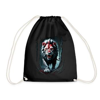 Lion Lover Wildlife Safari Art Lion Colorful - Drawstring Bag - black - Front