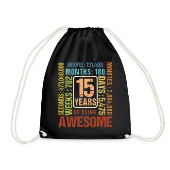 15 ans ! Cadeau d’anniversaire 15e anniversaire - Sac de sport léger - noir - Devant