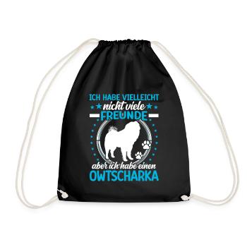 Ovcharka is my friend Ovcharka - Drawstring Bag - black - Front