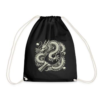 Dragons et raquettes de ping-pong Motif artistique - Sac de sport léger - noir - Devant