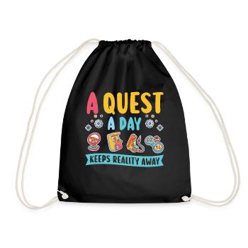 Play Gamer A Quest A Day - Drawstring Bag - black - Front