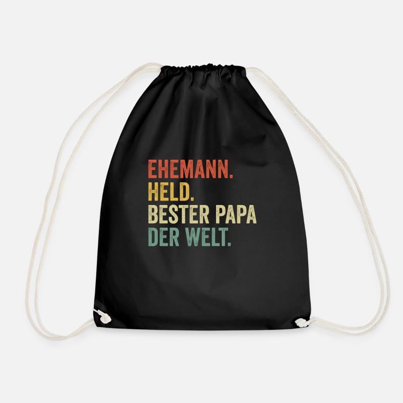 Ehemann Held bester Papa der Welt Vater Vatertag - Turnbeutel - Schwarz