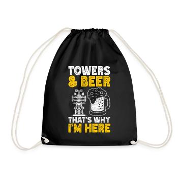 Industrial Climbers Tower Climbers Industrial Climbing - Drawstring Bag - black - Front