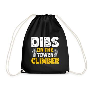 Industrial Climbers Tower Climbers Industrial Climbing - Drawstring Bag - black - Front