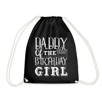 Father's Day Daddy of Birthday Girl - Drawstring Bag - black - Front