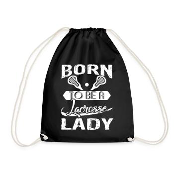 Lacrosse Born To Be A Lacrosse Lady - Drawstring Bag - black - Front
