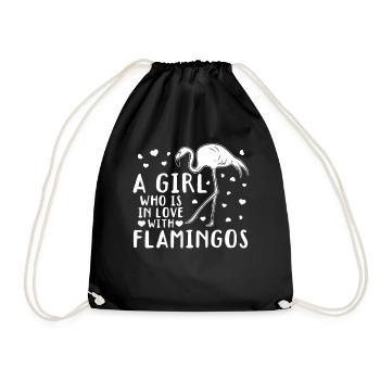 Une fille amoureuse des flamants roses - Flamingo - Sac de sport léger - noir - Devant