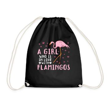 Une fille amoureuse des flamants roses - Flamingo - Sac de sport léger - noir - Devant