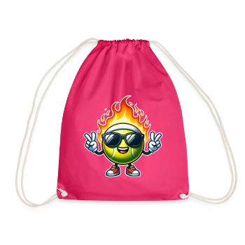 Tennis Feuerball Flammen - Turnbeutel - Fuchsia - Vorne