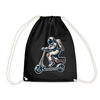 E-Scooter E-Scooter Kick Scooter Astronaut - Drawstring Bag - black - Front