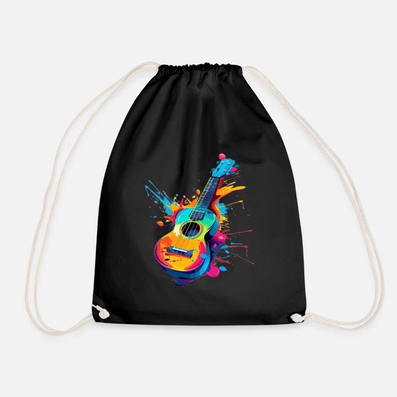 Ukulele Streetart - Turnbeutel - Schwarz