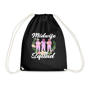 Escouade de sages-femmes Floral Motif Soin - Sac de sport léger - noir - Devant