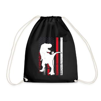 Dino Drapeau US Silhouette de dinosaure - Sac de sport léger - noir - Devant