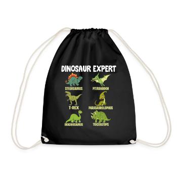 Funny Dinosaur - Dinosaur expert Brachiosaurus - Drawstring Bag - black - Front