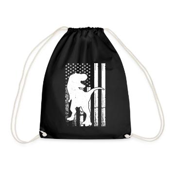 Dinosaure US Flag Dino Silhouette Dino - Sac de sport léger - noir - Devant