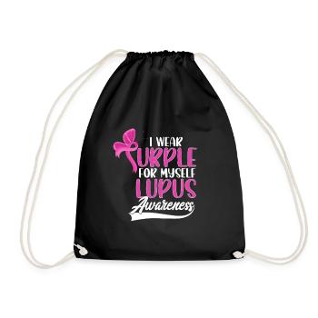 Je porte du violet pour moi-même Conscience du lupus - Sac de sport léger - noir - Devant