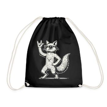 Funny Fox Heavy Metal Concert Design - Sac de sport léger - noir - Devant