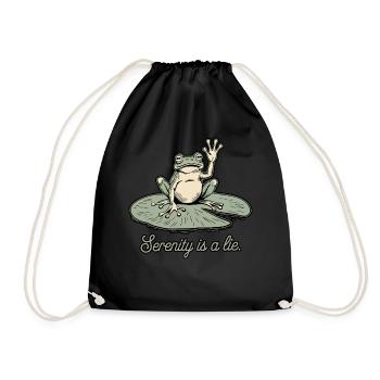 Lustiger Frosch Serenity ist ein Lügenhumor Lily Pad Design - Turnbeutel - Schwarz - Vorne