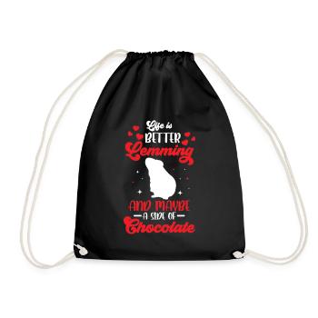 Lemmings and Chocolate Vole Lemming - Drawstring Bag - black - Front