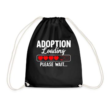 Adoption Loading Bitte warten Lustige Adoption - Turnbeutel - Schwarz - Vorne