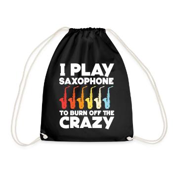 Saxophones I Play Saxophones To Burn - Drawstring Bag - black - Front
