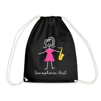 Saxophone Saxophone Girl - Turnbeutel - Schwarz - Vorne
