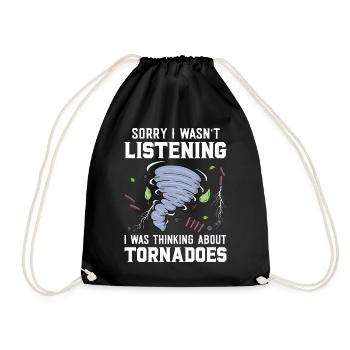 Sorry I Wasn't Listening I Was Thinking About - Drawstring Bag - black - Front