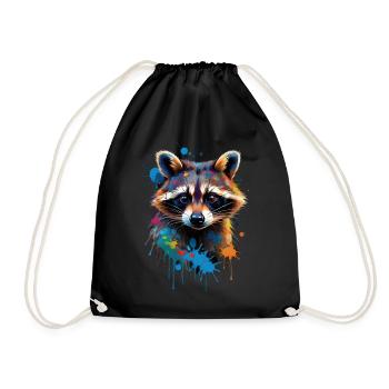 raton laveur motif animal amoureux art oeuvre - Sac de sport léger - noir - Devant