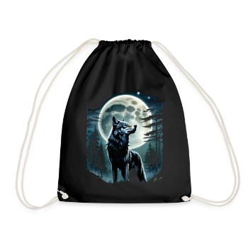 Wolf Liebhaber Wildtier Kunst Wolf Bunt Tier - Turnbeutel - Schwarz - Vorne