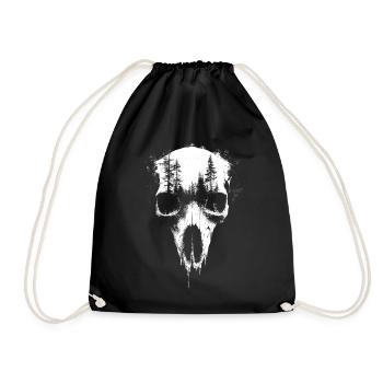 Cerf Crâne Forêt Exposition Gothique Surréaliste Graphique - Sac de sport léger - noir - Devant