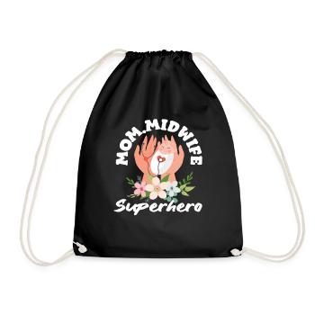 Sage-femme Super-héroïne Maman Sage-femme - Sac de sport léger - noir - Devant