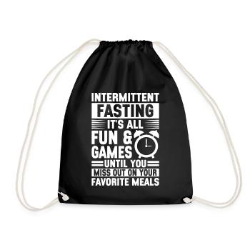 Intermittent fasting Intermittent fasting - Drawstring Bag - black - Front